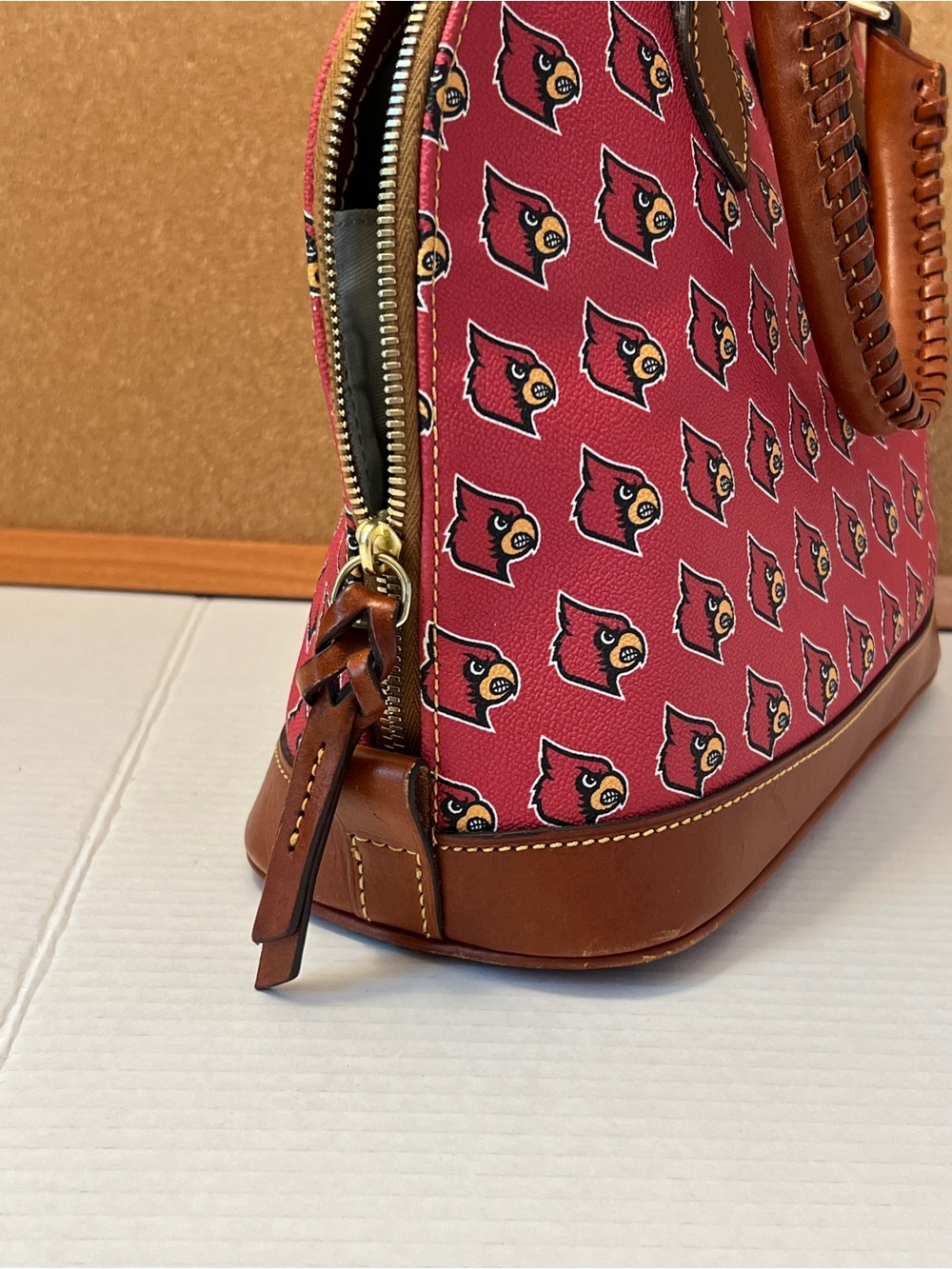 Dooney & Bourke Red Collegiate Pattern Satchel Louisville Cardinals - Picture 6 of 7